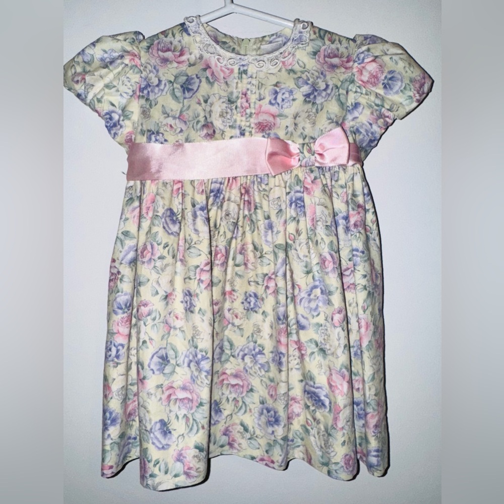 Ruth if Carolina Floral Kids Dress with Pink Accents 4t